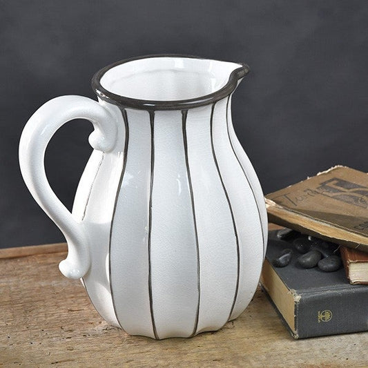 11" GREY / WHITE PITCHER