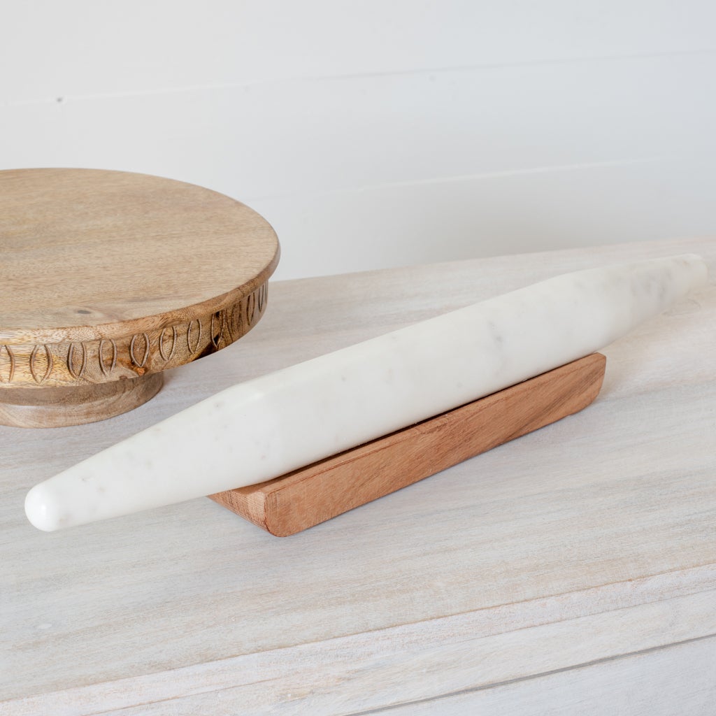 18.5" MARBLE ROLLING PIN WITH BASE