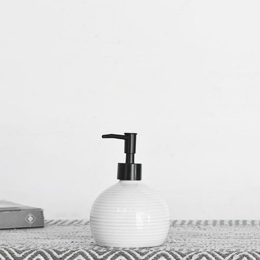 WHITE STRIPE SOAP PUMP