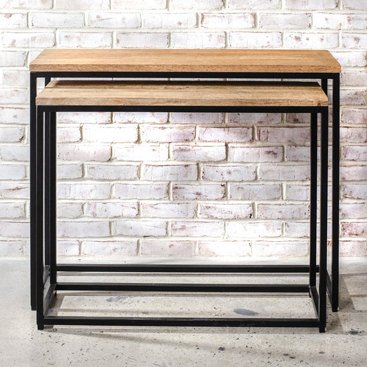 MANGO WOOD CONSOLE TABLES