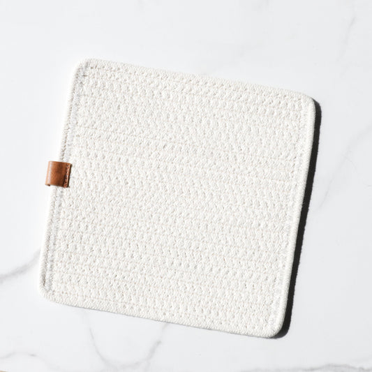 8" IVORY SQUARE HOT PAD